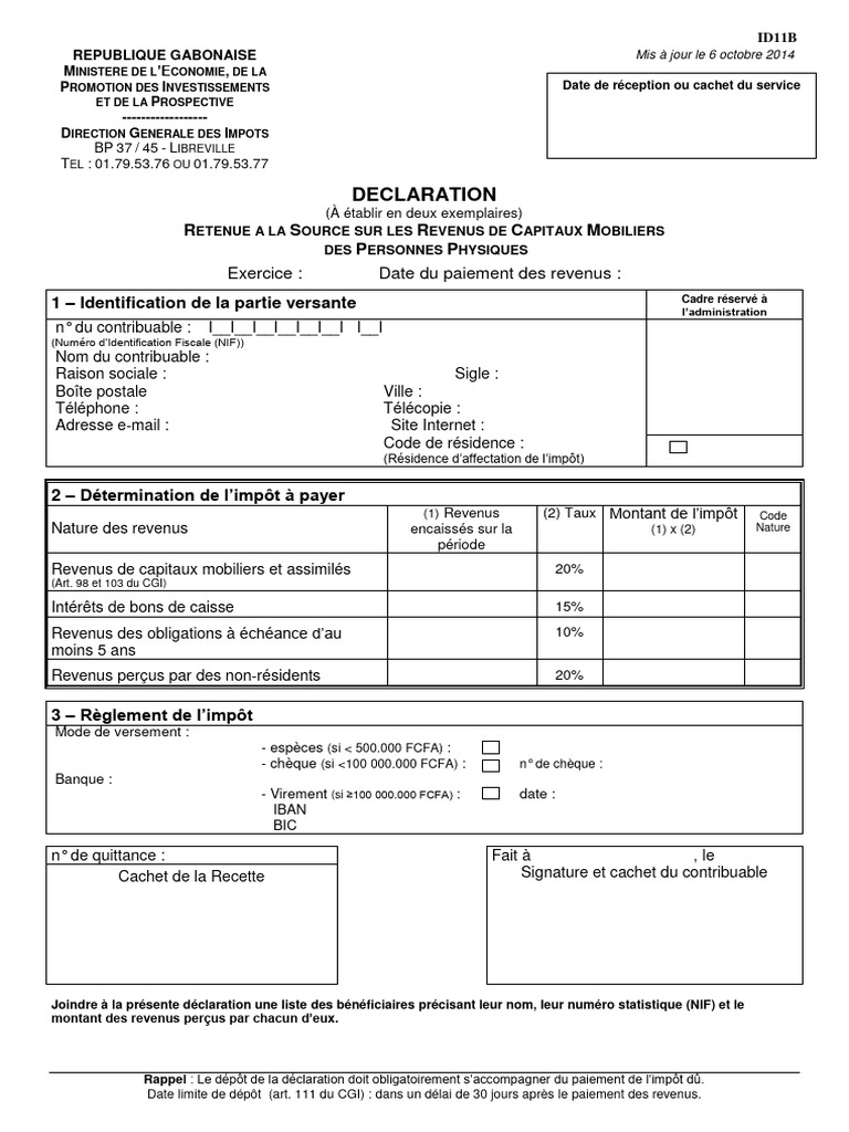 Déclaration Récapitulative De Capital – QTZT