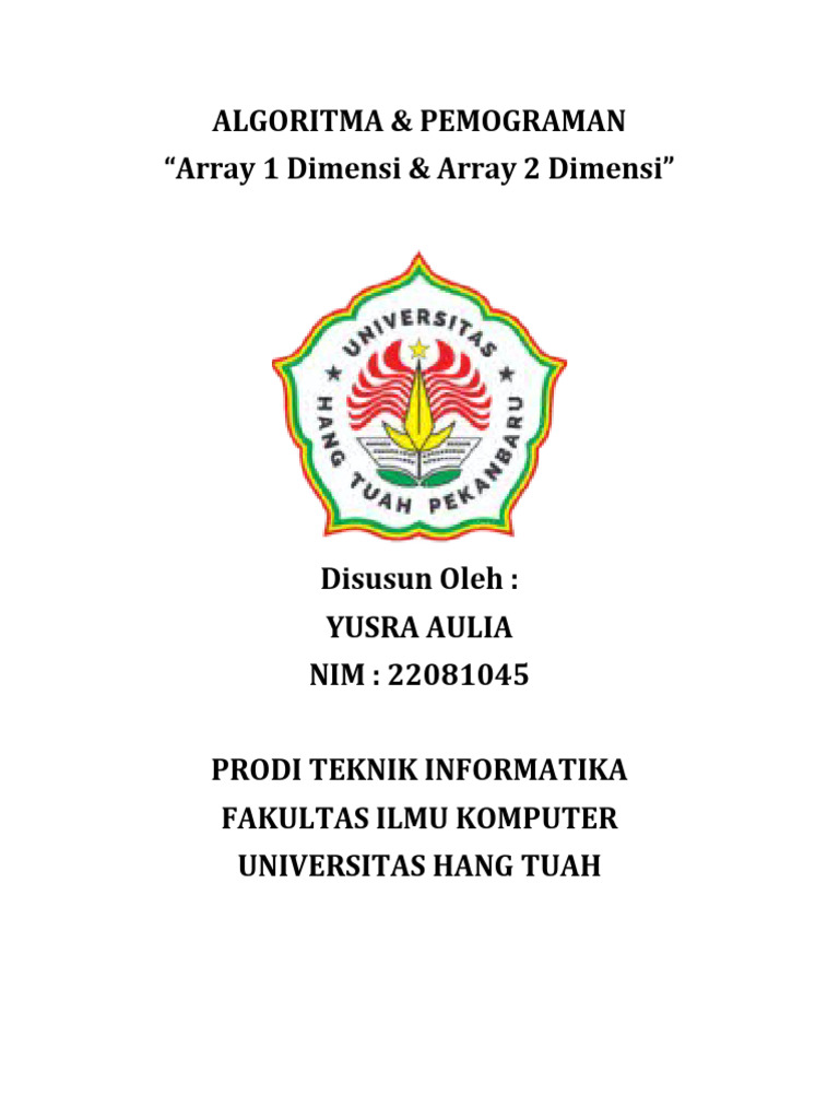 Array Dimensi 1 Dan 2 | PDF