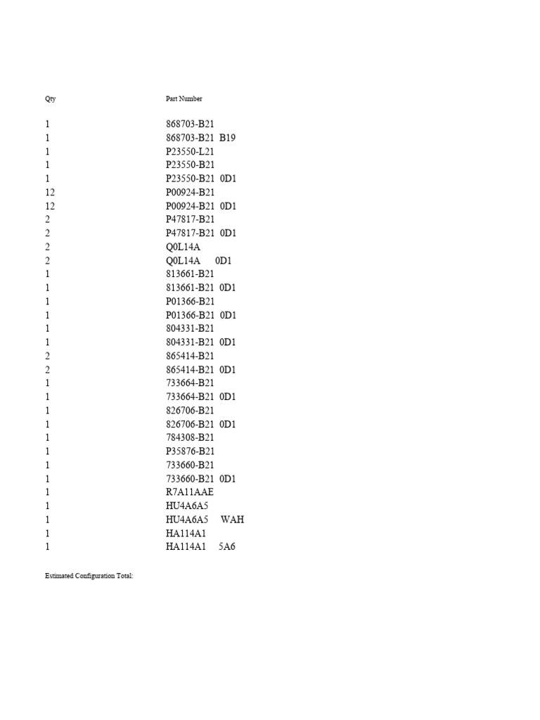 Qty Part Number | PDF | Manufactured Goods | Computer Networking