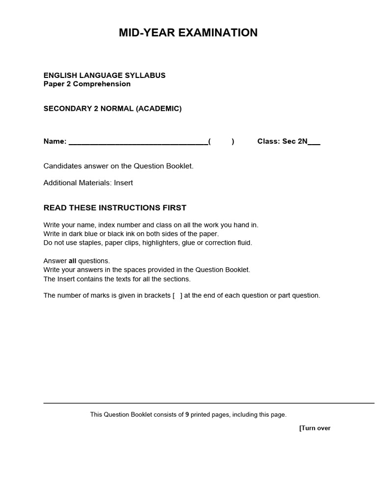 ISS - 2NA - EL - 1190 - 02 - Question Paper | PDF | Ellipsis | Tattoo