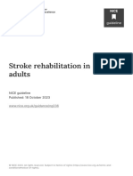 Stroke Rehabilitation in Adults NICE Guideline Published: 18 October 2023