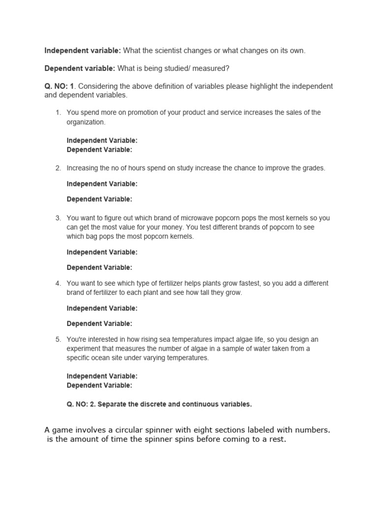 Measuring Variables in Experiments | PDF
