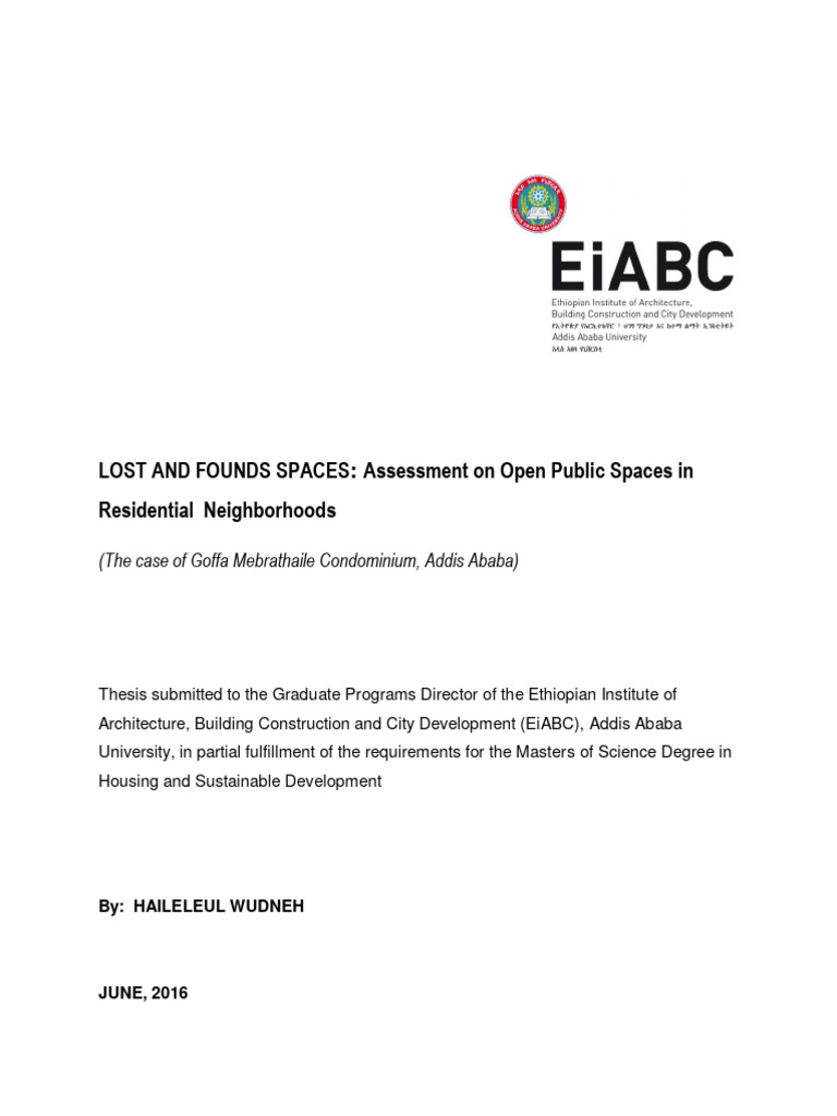 LOST and FOUNDS SPACES - Assessment On Open Public Spaces in Residntial ...