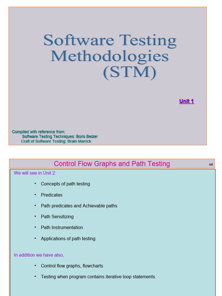 STM Unit 1 | PDF | Control Flow | Software Testing