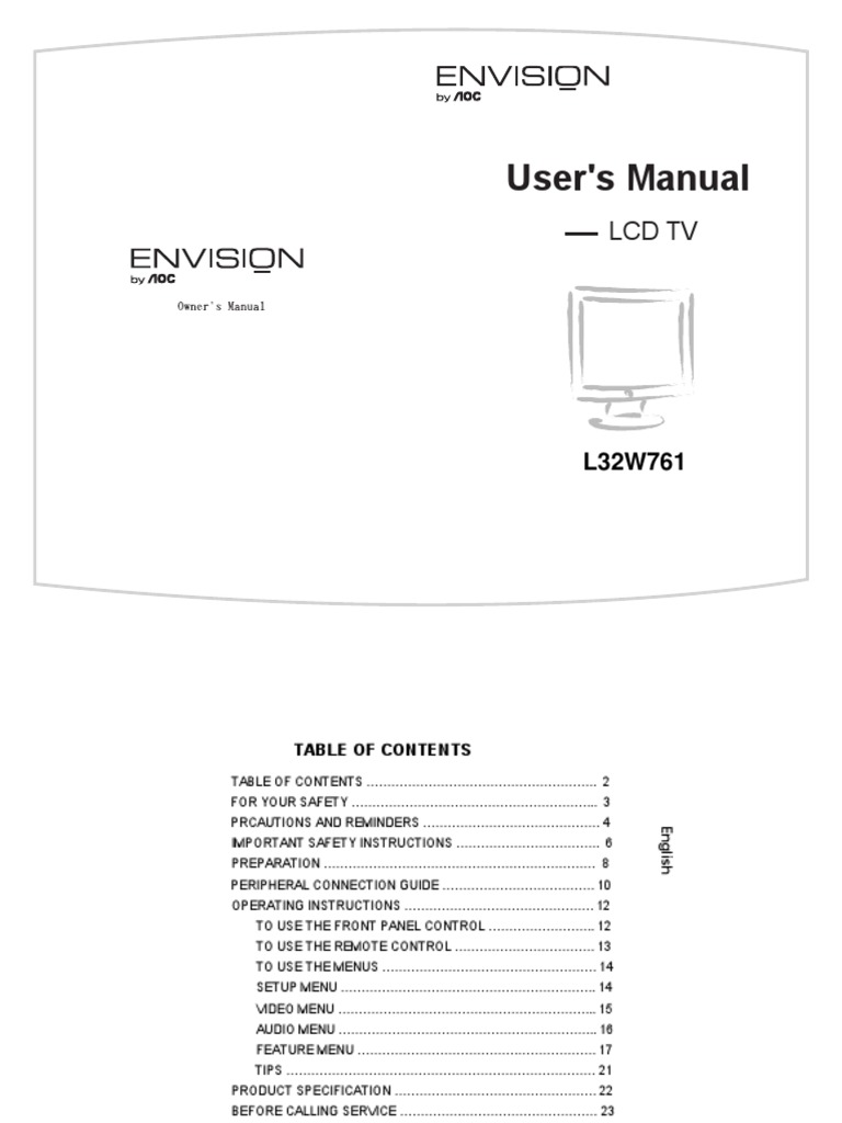 User's Manual: LCD TV | PDF | Electrical Connector | Ac Power Plugs And