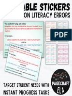 Stickers To Target Writing Error