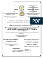 Gestion Des Déchets Solides Dans La Commune D'arrondissement de Yaoundé 4