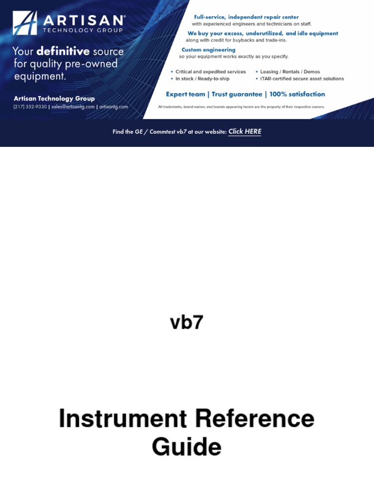 GE Commtest Vb7 Manual 201721411958 | PDF | Menu (Computing ...