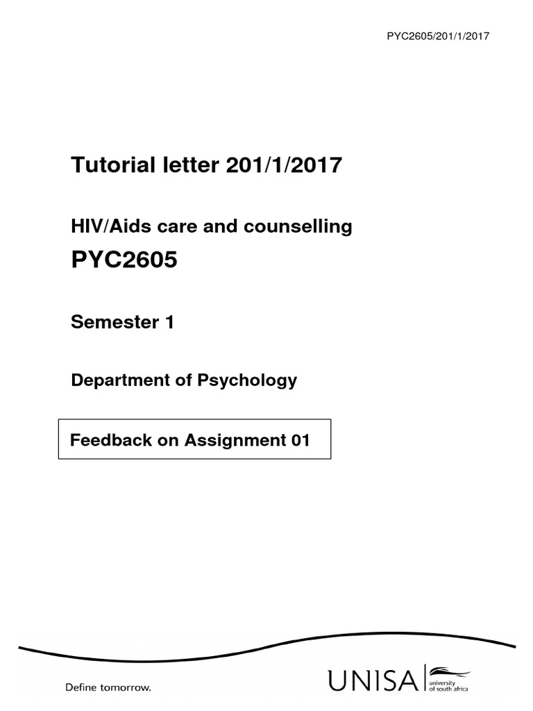 Tutorial Letter 201/1/2017: HIV/Aids Care and Counselling | PDF ...