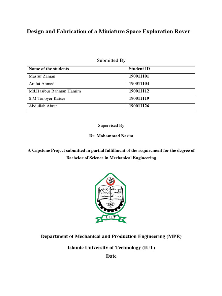 Engineering a Mini Space Rover | PDF | Rover (Space Exploration ...