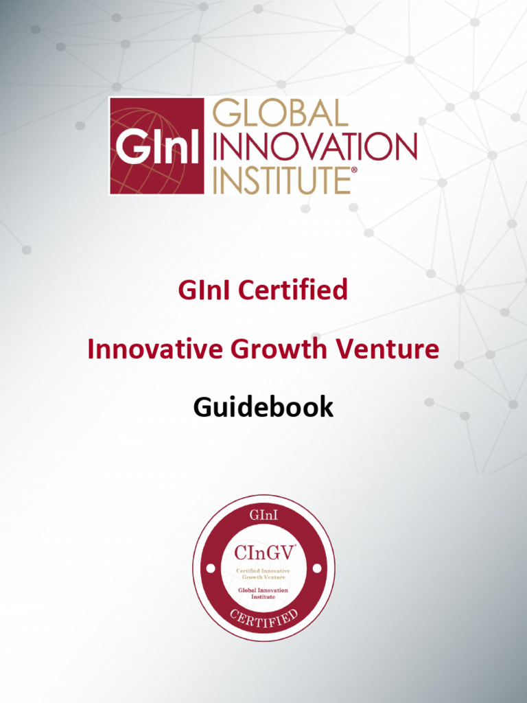 GInI CInGV Accreditation Guidebook | PDF | Innovation | Venture Capital