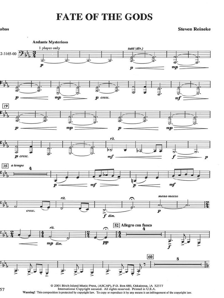 Fate of the Gods コンサートバンド楽譜 Fate of The Gods - Tuba | PDF