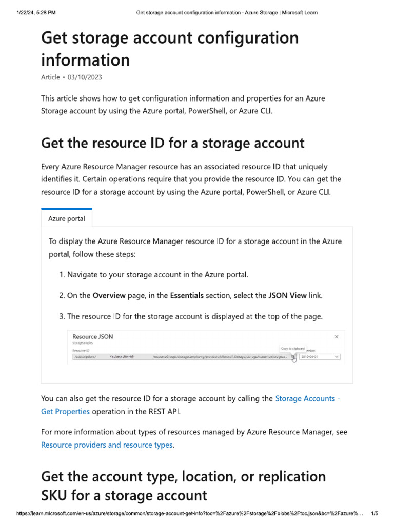 Get Storage Account Configuration Information PDF