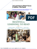 Full Download Reading and Learning To Read Vacca 9th Edition Test Bank PDF Full Chapter