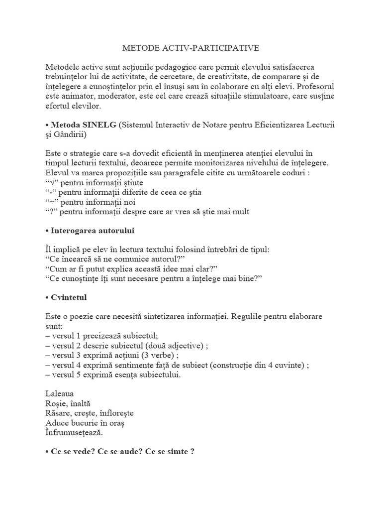 Metode Activ Participative | PDF