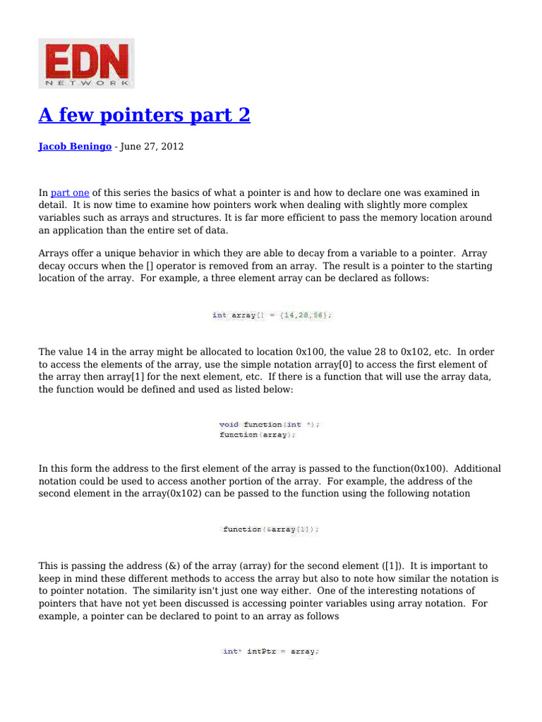 Understanding Pointers in C Programming | PDF | Pointer (Computer ...