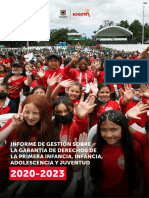 Informe de Gestión Sobre La Garantía de Derechos de La Primera Infancia, Infancia, Adolescencia Y Juventud
