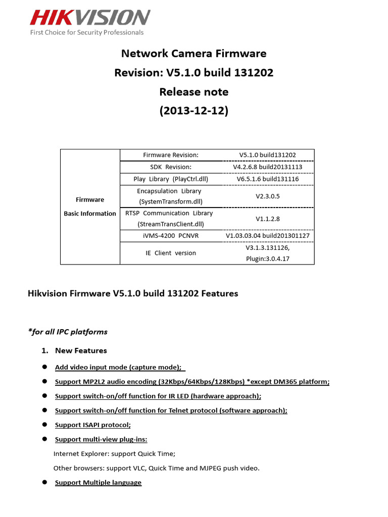 Firmware 5 1 0 release note pdf image stabilization codec
