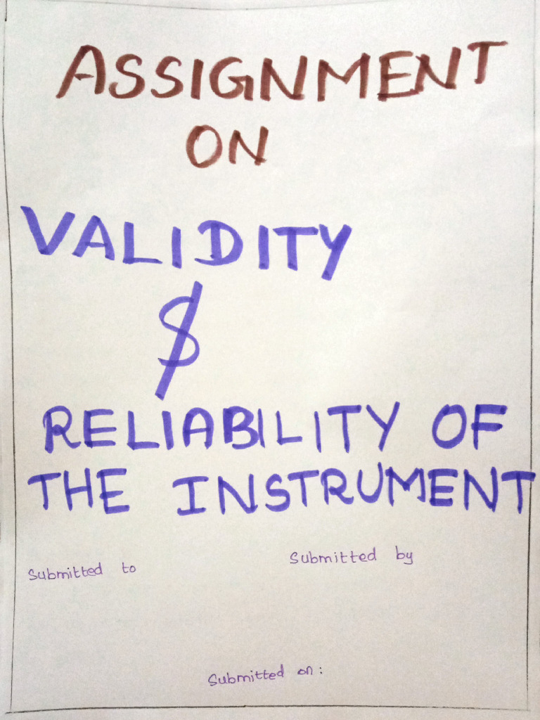 Validity and Reliability of Measurement Instruments | PDF | Validity ...