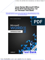 Full Download Shelly Cashman Series Microsoft Office 365 and Word 2016 Introductory 1st Edition Vermaat Test Bank PDF Full Chapter