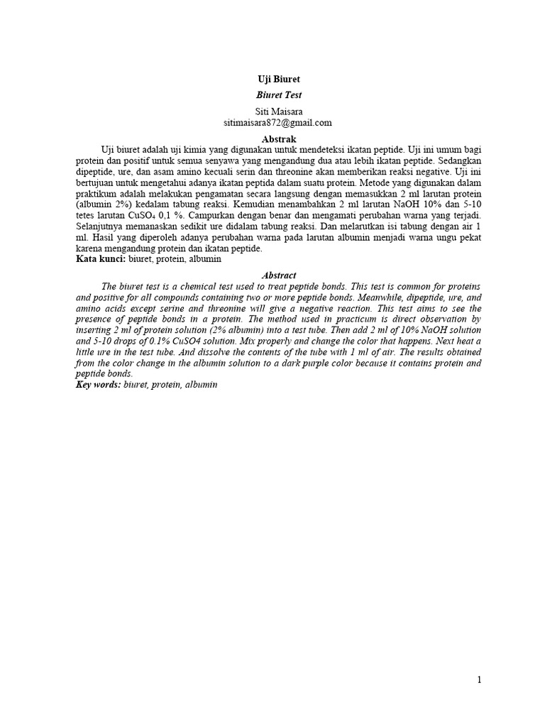 Uji Biuret Pdf