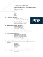 Medical Terminology Student Worksheets