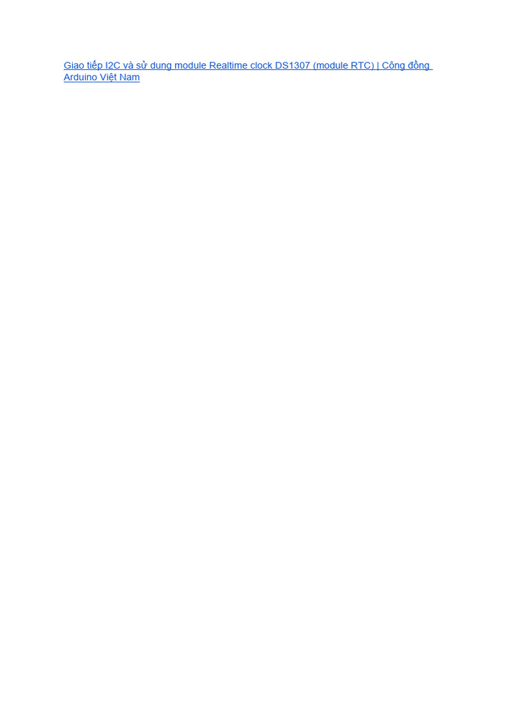 Thư viện DS1307 | PDF