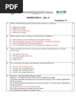 Ray Optics - Revision Test 5 - Solution