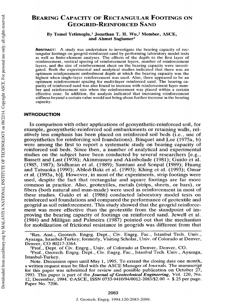 Bearing Capacity of Rectangular Footings On | PDF | Geotechnical ...