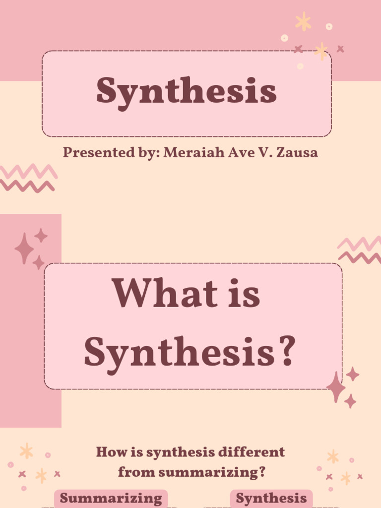 Understanding Synthesis in English | PDF