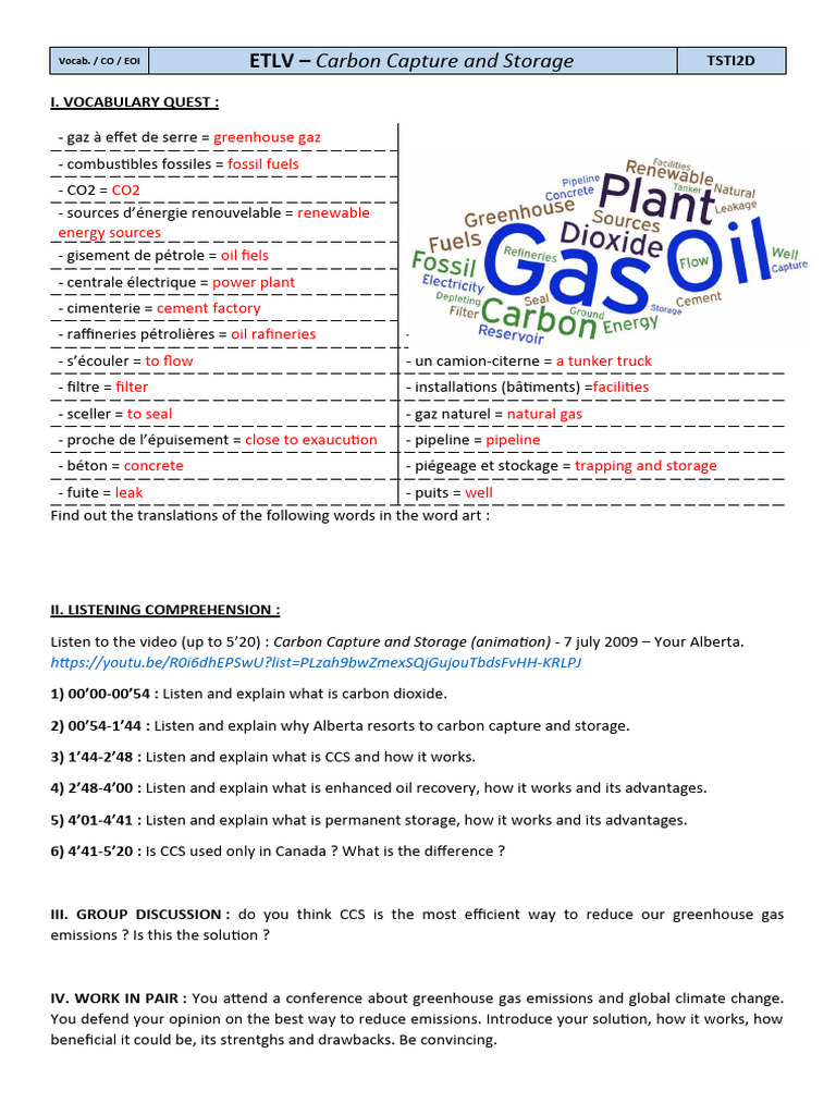 Carbon Capture And Storage élève Pdf Carbon Capture And Storage