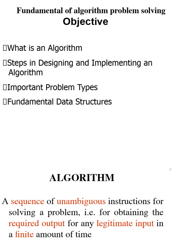 1 - 1 - Fundamentals - Algorithm - Problem - Sloving | PDF | Algorithms ...