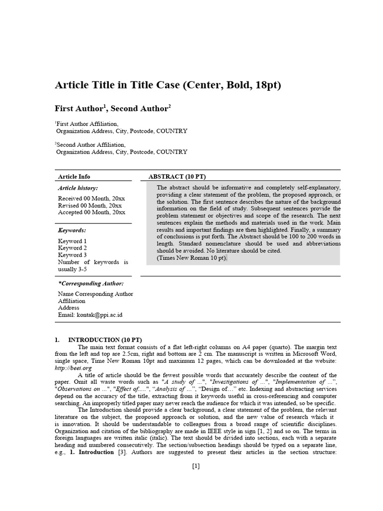 Journal Template Guidelines | PDF | Teaching Methods & Materials ...