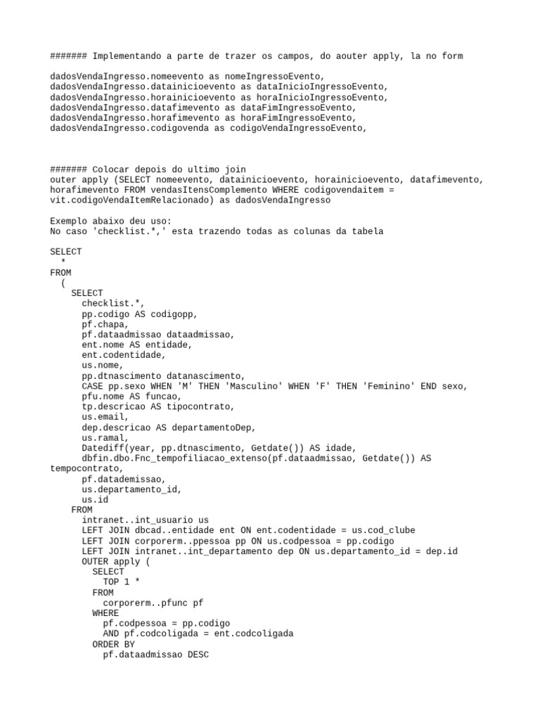 Outer Apply | PDF