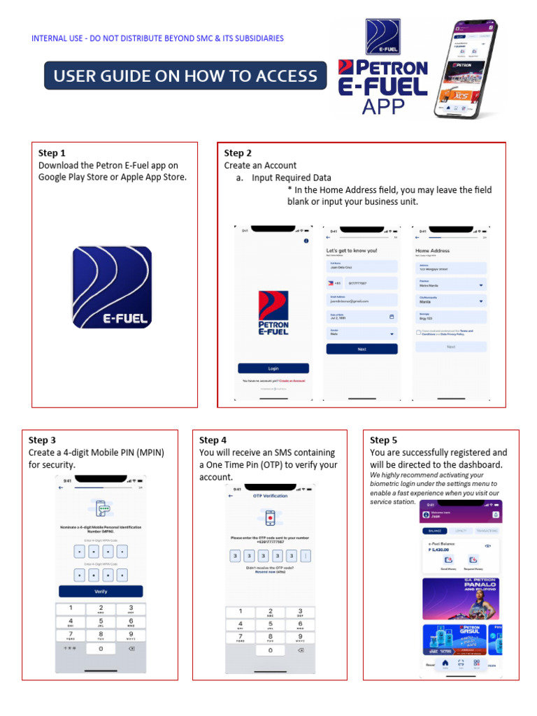 User Guide Petron EFuel App PDF Qr Code Mobile App