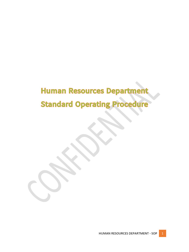 HR Standard Operating Procedures Guide | PDF | Human Resources | Human ...