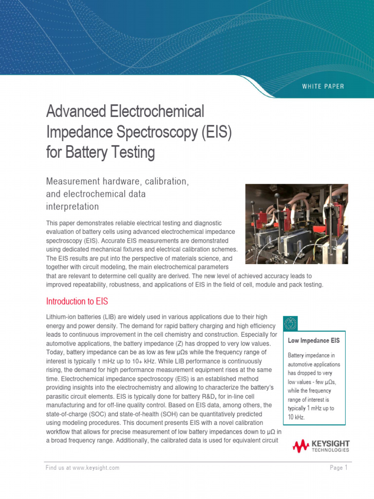 Advanced Electrochemical Impedance Spectroscopy EIS For Battery Testing