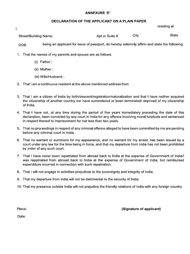 Annexure e Mandatory | PDF