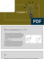 Lesson 1 - Plosive Consonants P and B