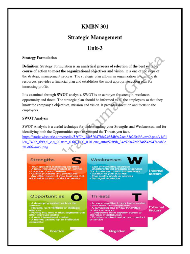 Strategy Formulation in Management 301 | PDF | Strategic Management ...