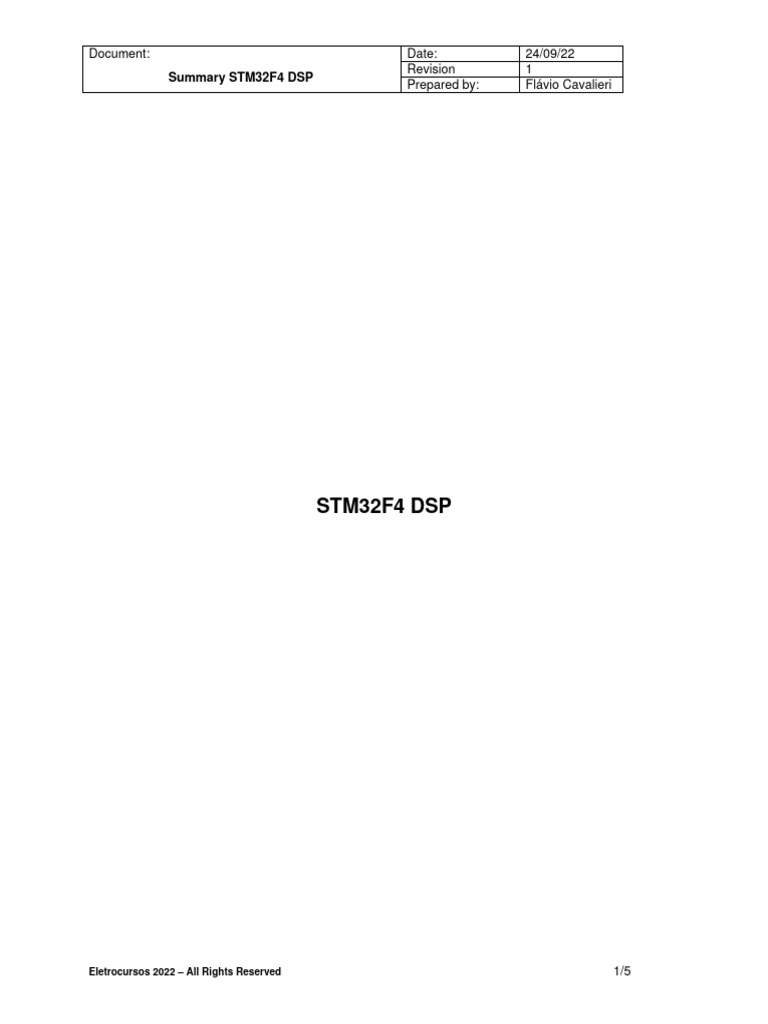 Summary STM32F4 DSP - English | PDF | Digital Signal Processing ...