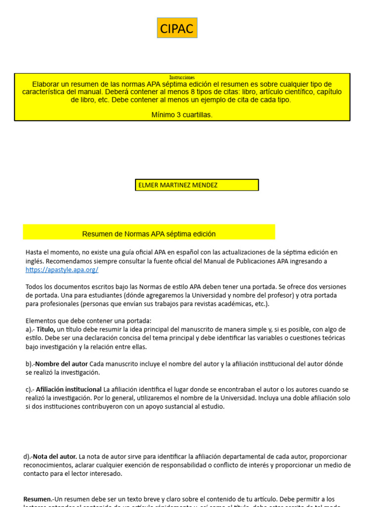 Normas Appa | PDF | Sumario abstracto) | Estilo apa
