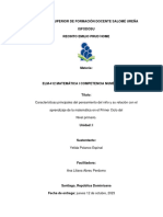 Características Principales Del Pensamiento Del Niño y Su Relación Con El Aprendizaje de La Matemática (Yelida P.)