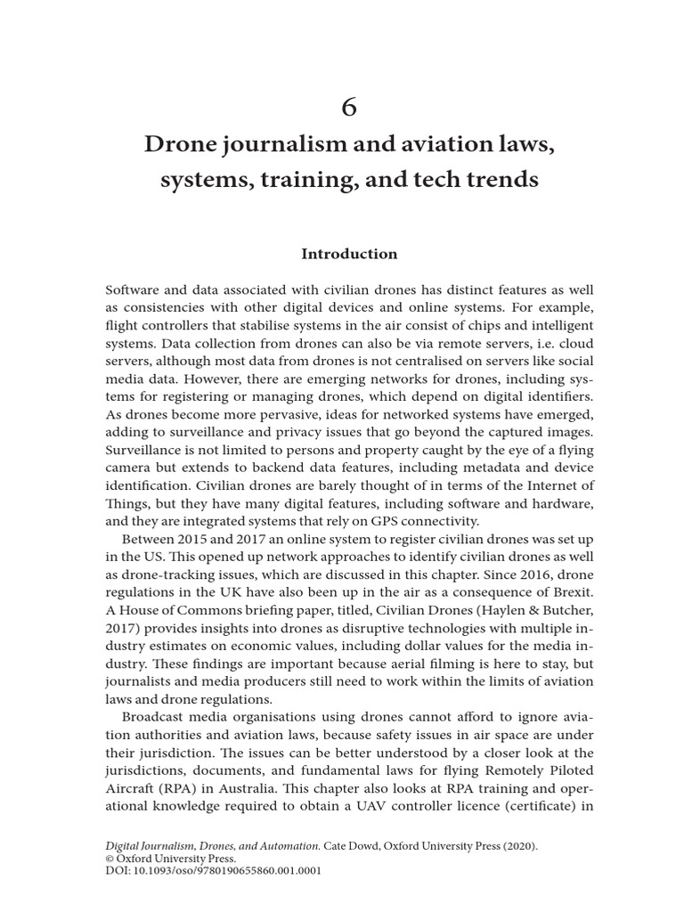 Drone Journalism and Aviation Laws Systems Training and Tech Trends