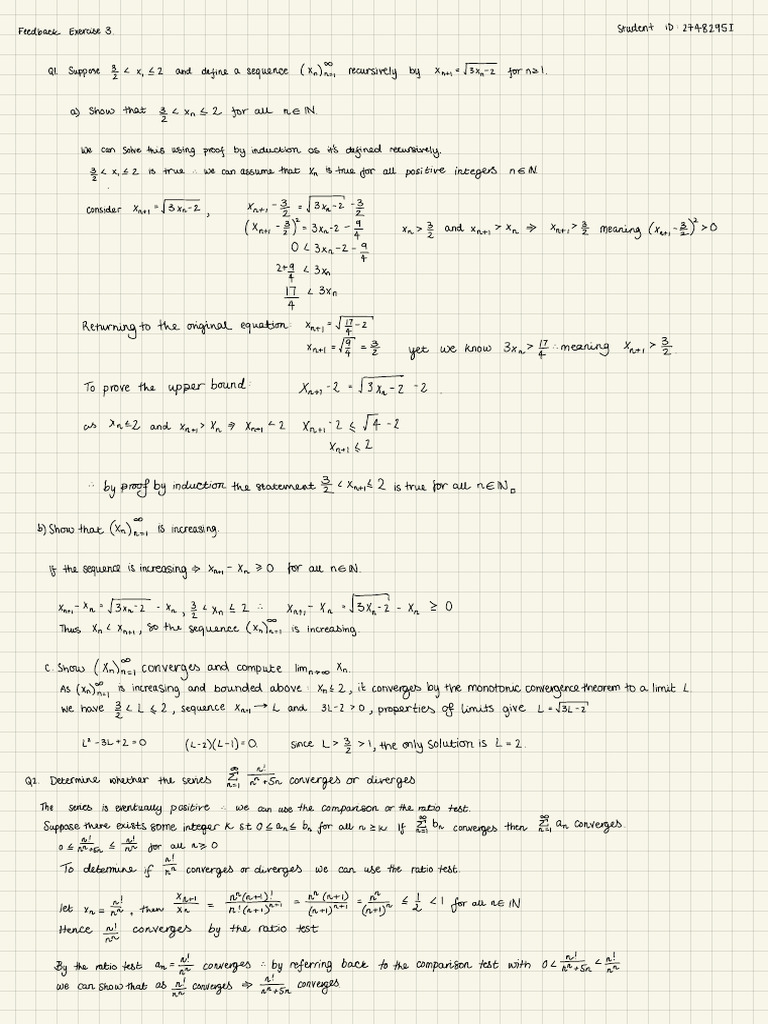 2C Real Analysis Feedback 3 | PDF | Mathematical Analysis | Mathematics