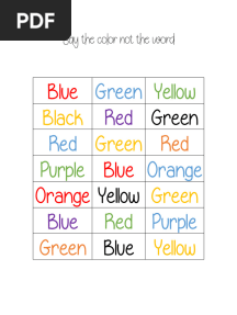 Say The Color Not The Word