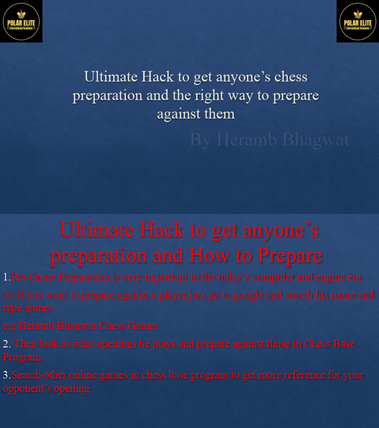Chess Opponent Prep Guide | PDF