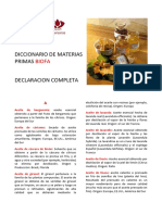 Diccionario de Materias Primas Biofa