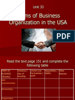 Unit 33 - Forms of Business Organization in The USA