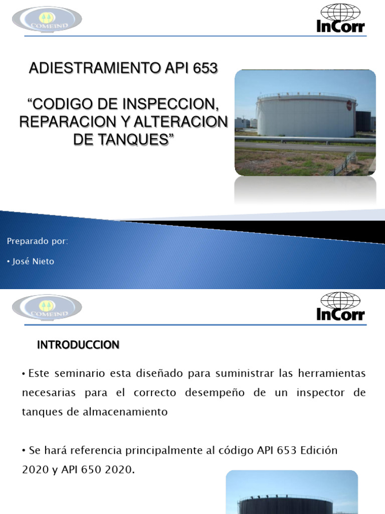 Presentacion API 653 | Descargar gratis PDF | Soldadura | Construcción